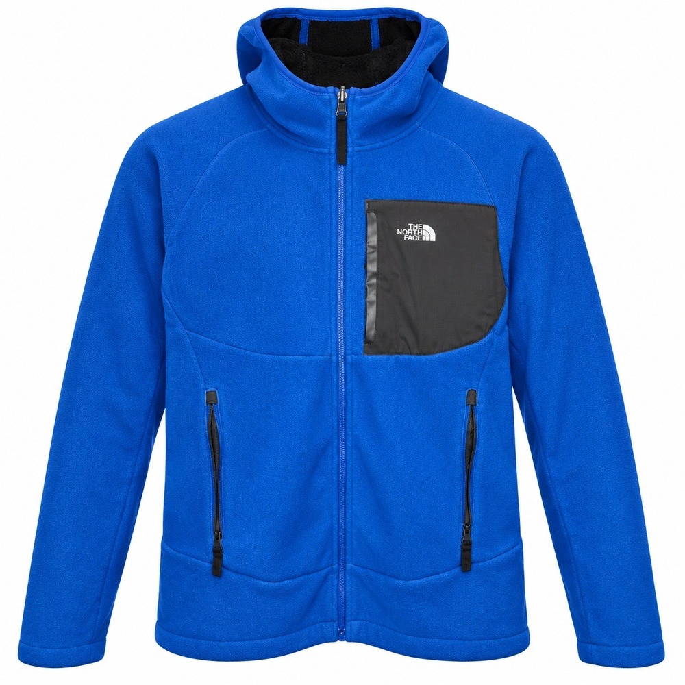 The North Face Boys XL 18/20 Blue Full Zip Sherpa Lined Fleece Hoodie Jacket